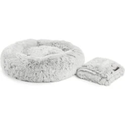 Best Friends By Sheri The Original Calming Donut Dog Bed & Throw Dog Blanket -Cozy Paws 266248 PT2. AC SS1800 V1610504246