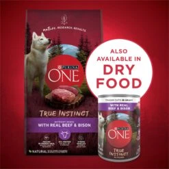 Purina ONE SmartBlend True Instinct Tender Cuts In Gravy Real Beef & Bison Wet Dog Food, 13-oz Can, Case Of 12 -Cozy Paws 267595 PT6. AC SS1800 V1671735750