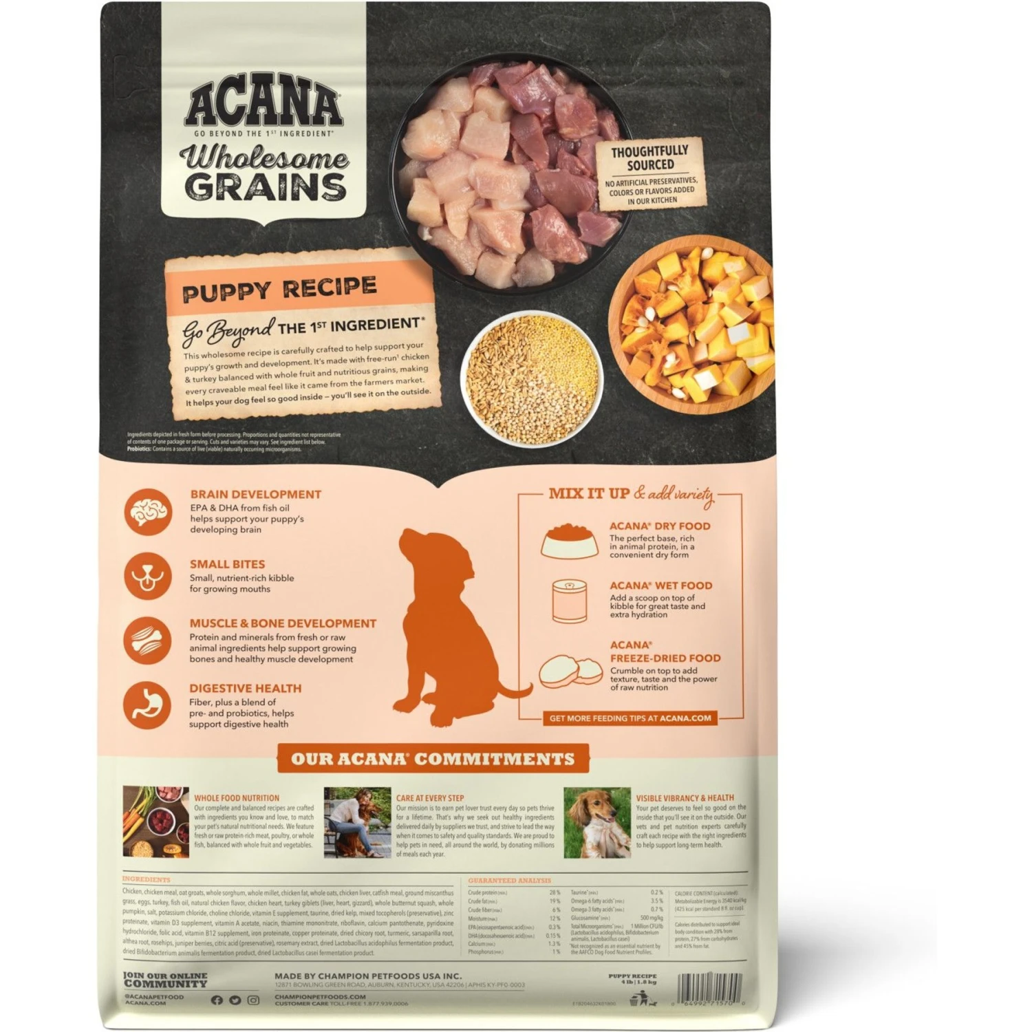 ACANA Wholesome Grains Puppy Recipe Dry Dog Food 5 ACANA Wholesome Grains Puppy Recipe Dry Dog Food - Image 3