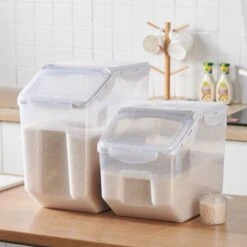 Hanamya BPA Free Pet Food Storage Container & Measuring Cup, White -Cozy Paws 268707 PT2. AC SS1800 V1660706055