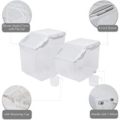 Hanamya BPA Free Pet Food Storage Container & Measuring Cup -Cozy Paws 268711 PT2. AC SS1800 V1611092191