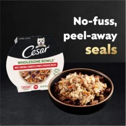 Cesar Wholesome Bowls Beef, Chicken, Potatoes & Carrots Recipe Small Breed Adult Wet Dog Food -Cozy Paws 269189 PT4. AC SS1800 V1695738864