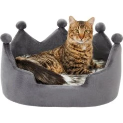 Frisco Faux Fur Crown Pillow Cat & Dog Bed -Cozy Paws 270886 PT3. AC SS1800 V1626294188