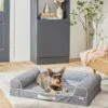 Frisco Chambray Orthopedic Sofa Bolster Dog Bed W/Removable Cover -Cozy Paws 270907 MAIN. AC SS1800 V1626881662