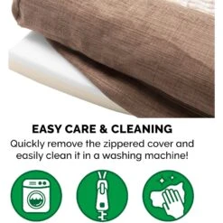 FurHaven Luxe Fur & Performance Linen Memory Top Sofa Cat & Dog Bed With Removable Cover -Cozy Paws 271757 PT7. AC SS1800 V1612483987