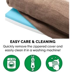 FurHaven Luxe Fur & Performance Linen Cooling Gel Top Sofa Cat & Dog Bed With Removable Cover -Cozy Paws 271766 PT7. AC SS1800 V1612480635