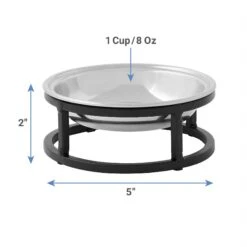 Frisco Elevated Stainless Steel Dish Cat Bowl, 1 Cup -Cozy Paws 277517 PT1. AC SS1800 V1628862726