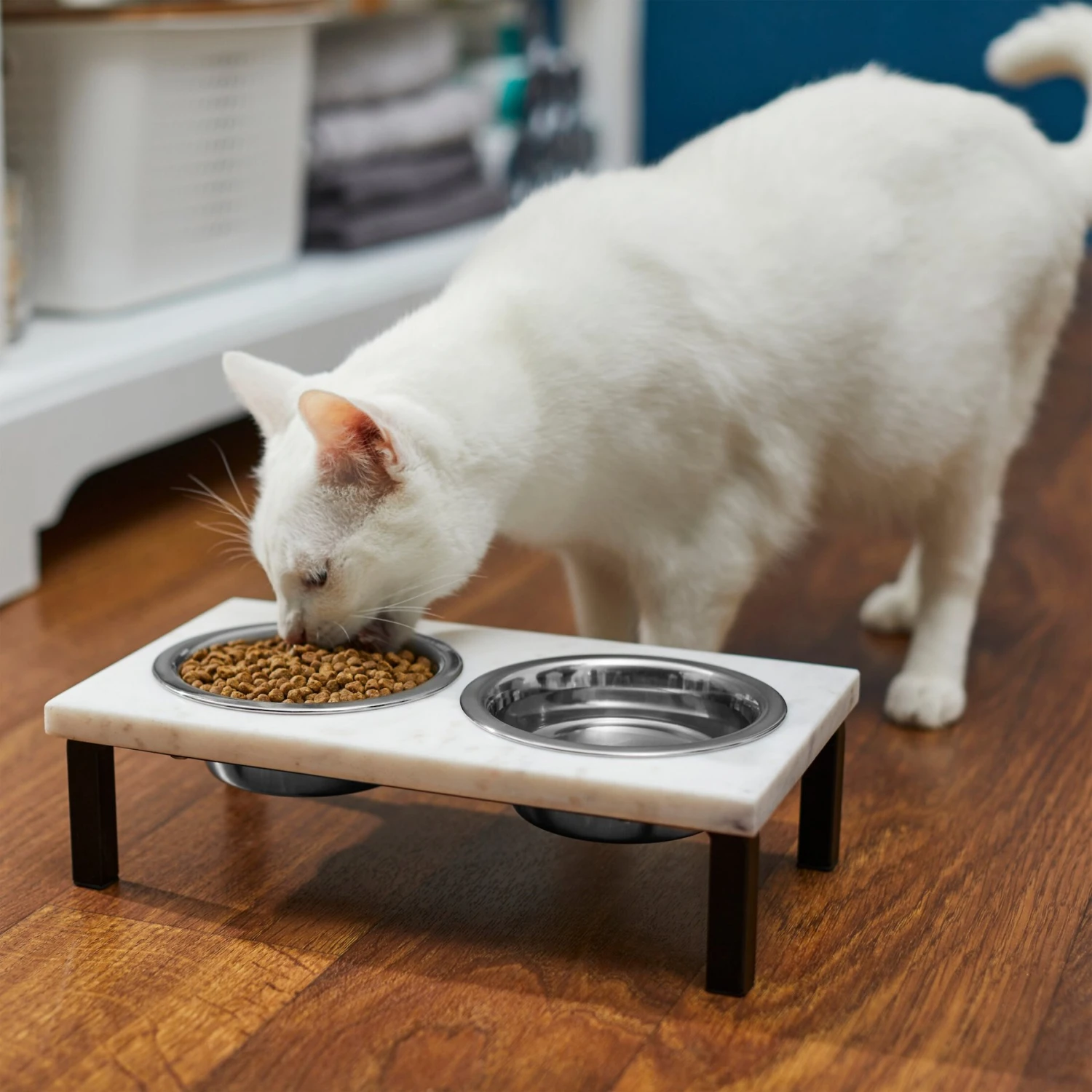 Frisco Marble Elevated Stainless Steel Double Diner Dog & Cat Bowls 6 Frisco Marble Elevated Stainless Steel Double Diner Dog & Cat Bowls - Image 4