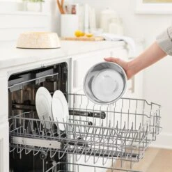 Disney Winnie The Pooh Non-Skid Stainless Steel With Melamine Stand Dog & Cat Bowl, Yellow -Cozy Paws 280632 PT6. AC SS1800 V1629987522