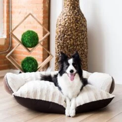 Snoozzy Rustic Lux Comfy Sofa Dog Bed -Cozy Paws 280889 PT2. AC SS1800 V1616636202