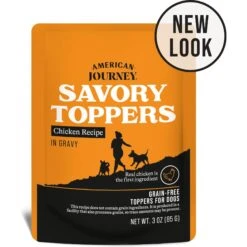 American Journey Savory Toppers Chicken Recipe In Gravy Grain-Free Dog Food Topper, 3-oz Pouches, Case Of 24