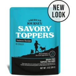 American Journey Savory Toppers Salmon Recipe In Gravy Grain-Free Dog Food Topper, 3-oz Pouches, Case Of 24