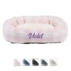 Majestic Pet Anderson Check Sherpa Personalized Bagel Cat & Dog Bed -Cozy Paws 291226 MAIN. AC SS1800 V1621003038