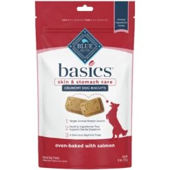 Blue Buffalo Basics Skin & Stomach Care Salmon & Potato Recipe Adult Dry Dog Food & Blue Buffalo Basics Skin & Stomach Care Biscuits Salmon & Potato Dog Treats -Cozy Paws 292682 PT4. AC SS1800 V1646346431