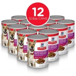 Hill's Science Diet Adult Chicken & Barley Recipe Dry Dog Food & Hill's Science Diet Adult Savory Stew With Beef & Vegetables Canned Dog Food -Cozy Paws 293162 PT5. AC SS1800 V1619977040