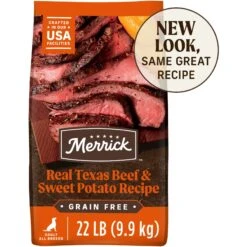 Merrick Real Texas Beef + Sweet Potato Recipe Grain-Free Chicken-Free Adult Dry Dog Food & Instinct Freeze-Dried Raw Boost Mixers Grain-Free Gut Health Recipe Dog Food Topper -Cozy Paws 293332 PT1. AC SS1800 V1670510442