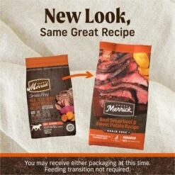 Merrick Real Texas Beef + Sweet Potato Recipe Grain-Free Chicken-Free Adult Dry Dog Food & Instinct Freeze-Dried Raw Boost Mixers Grain-Free Gut Health Recipe Dog Food Topper -Cozy Paws 293332 PT2. AC SS1800 V1670510501