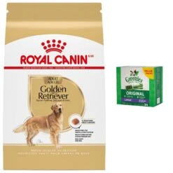 Royal Canin Breed Health Nutrition Golden Retriever Adult Dry Dog Food & Greenies Large Dental Dog Treats