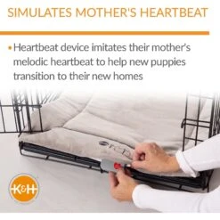 K&H Pet Products Mother's Heartbeat Fleece Puppy Crate Pad -Cozy Paws 296525 PT2. AC SS1800 V1627945618