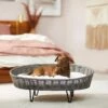 Frisco Elevated Rectangle Wicker Dog & Cat Bed With Eyelash Faux Fur Cushion -Cozy Paws 296679 MAIN. AC SS1800 V1633727657
