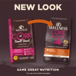 Wellness CORE Grain-Free Small Breed Turkey & Chicken Recipe Dry Dog Food & Wellness CORE Bowl Boosters Bare Turkey Freeze-Dried Dog Food Mixer Or Topper -Cozy Paws 298700 PT2. AC SS1800 V1703195410