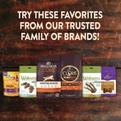 Wellness CORE Grain-Free Senior Deboned Turkey Recipe Dry Dog Food & Wellness CORE Healthy Joints Beef Grain-Free Crunchy Dog Treats -Cozy Paws 298710 PT8. AC SS1800 V1621986207