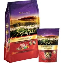 Zignature Lamb Limited Ingredient Formula Dry Dog Food & Zignature Lamb Formula Ziggy Bars Biscuit Dog Treats