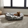 Frisco Buffalo Check Cuddler Pet Bed & Gift Set, Black & White -Cozy Paws 299397 MAIN. AC SS1800 V1639093641