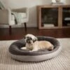 Frisco Herringbone Hi-Low Cuddler Dog & Cat Bed