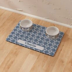 Frisco Boho Damask Personalized Dog & Cat Placemat -Cozy Paws 299562 PT8. AC SS1800 V1636048577