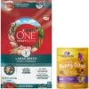 Purina ONE +Plus Natural Large Breed Formula Dry Puppy Food & Wellness Soft Puppy Bites Lamb & Salmon Recipe Grain-Free Natural Dog Treats