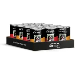 American Journey Protein & Grains Senior Chicken, Brown Rice & Vegetables Recipe Dry Dog Food & American Journey Poultry & Beef Variety Pack Grain-Free Canned Dog Food -Cozy Paws 302228 PT1. AC SS1800 V1694617534