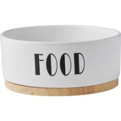 Frisco Ceramic Water Dog & Cat Bowl With Wood Base & Frisco Ceramic Food Dog & Cat Bowl With Wood Base -Cozy Paws 302424 PT4. AC SS1800 V1623087146