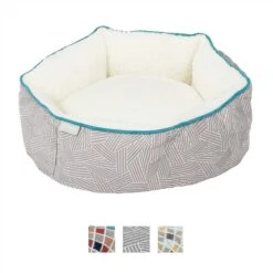 Frisco Sherpa Dog & Cat Blanket & Frisco Sherpa Hexagon Bolster Cat & Dog Bed -Cozy Paws 303598 PT6. AC SS1800 V1623067654
