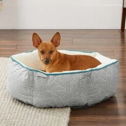 Frisco Sherpa Dog & Cat Blanket & Frisco Sherpa Hexagon Bolster Cat & Dog Bed -Cozy Paws 303598 PT7. AC SS1800 V1623071862