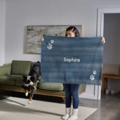 Frisco Personalized Heathered Sherpa Cat & Dog Blanket, 30" X 40" -Cozy Paws 303838 PT5. AC SS1800 V1637609540