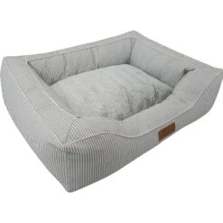 HappyCare Textiles Rectangle Bolster Cat & Dog Bed -Cozy Paws 304135 PT3. AC SS1800 V1622756899