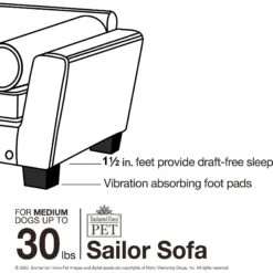 Enchanted Home Pet Sailor Sofa Cat & Dog Bed With Removable Cover -Cozy Paws 305355 PT7. AC SS1800 V1623249481