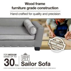 Enchanted Home Pet Sailor Sofa Cat & Dog Bed With Removable Cover -Cozy Paws 305355 PT8. AC SS1800 V1623249501