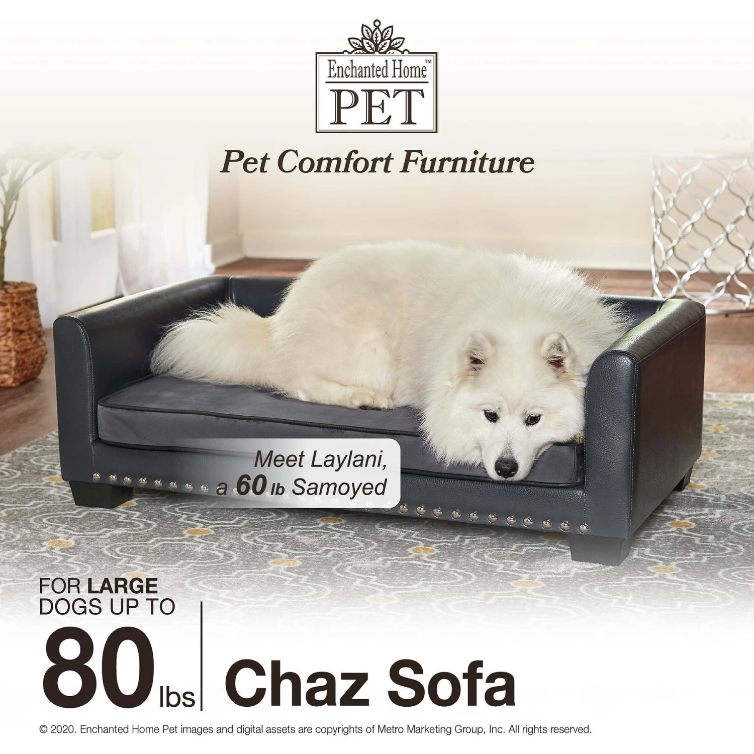 Enchanted Home Pet Chaz Sofa Cat & Dog Bed With Removable Cover 7 Enchanted Home Pet Chaz Sofa Cat & Dog Bed With Removable Cover - Image 5