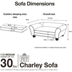 Enchanted Home Pet Charley Sofa Cat & Dog Bed With Removable Cover 17 Enchanted Home Pet Charley Sofa Cat & Dog Bed With Removable Cover -Cozy Paws 305367 PT6. AC SS1800 V1623249819