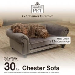 Enchanted Home Pet Chester Sofa Cat & Dog Bed -Cozy Paws 305371 PT4. AC SS1800 V1623288756