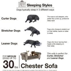Enchanted Home Pet Chester Sofa Cat & Dog Bed -Cozy Paws 305371 PT5. AC SS1800 V1623287562