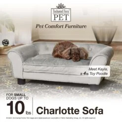 Enchanted Home Pet Charlotte Sofa Cat & Dog Bed With Removable Cover -Cozy Paws 305374 PT4. AC SS1800 V1623281271