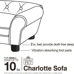 Enchanted Home Pet Charlotte Sofa Cat & Dog Bed With Removable Cover -Cozy Paws 305374 PT7. AC SS1800 V1623244353