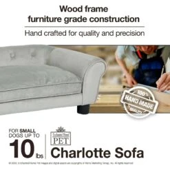 Enchanted Home Pet Charlotte Sofa Cat & Dog Bed With Removable Cover -Cozy Paws 305374 PT8. AC SS1800 V1623244369