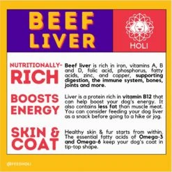 HOLI Beef Liver Protein Pack Grain-Free Freeze-Dried Dog Food Topper -Cozy Paws 308494 PT5. AC SS1800 V1693947446