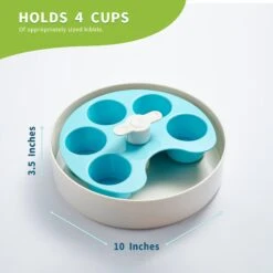 Pet Dream House SPIN Medium Level Palette Non-Skid Plastic Interactive Slow Feeder Dog Bowl, Blue -Cozy Paws 308746 PT2. AC SS1800 V1627681401