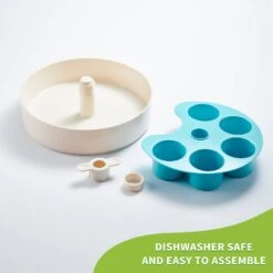 Pet Dream House SPIN Medium Level Palette Non-Skid Plastic Interactive Slow Feeder Dog Bowl, Blue -Cozy Paws 308746 PT5. AC SS1800 V1627681040