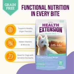 Health Extension Little Bites Grain-Free Chicken & Turkey Recipe Dry Dog Food -Cozy Paws 308788 PT3. AC SS1800 V1625002363